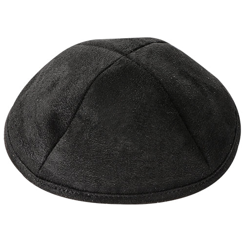 Ultra Suede Kippah 17 cm, with Pin Spot - Black