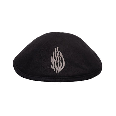 Ultra Suede Kippah 18 cm, with Pin Spot - Black