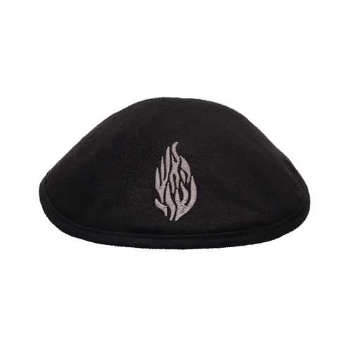 Ultra Suede Kippah 18 cm, with Pin Spot - Black