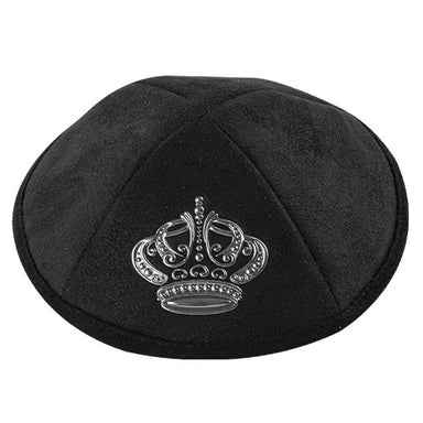 Ultra Suede Kippah 19 cm, with Pin Spot - Black
