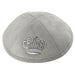 Ultra Suede Kippah 19 cm, with Pin Spot - Black - Gray