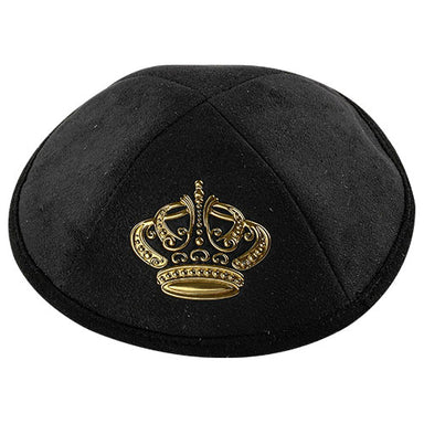 Ultra Suede Kippah 19 cm, with Pin Spot - Black