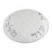 Knitted Kippah 16 cm- White with Silver Embroidery
