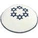 Knitted Kippah 16 cm- White with Blue Magen David Embroidery