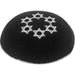 Knitted Kippah 16 cm with Silver Magen David Embroidery