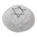 Knitted Kippah 16 cm with Silver Magen David Embroidery