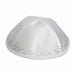 Satin Kippah 19cm- High Quality - White, with Embroidery