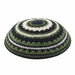 Knitted Kippah 18 cm- Black-green-beige