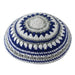Knitted Kippah 18 cm- Blue-gray-white