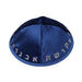 Velvet Kippah with Embroidery Size 4-dark Blue