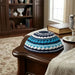 Frik Kippah 21 Cm-light Blue, Dark Blue and White Stripes