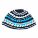 Frik Kippah 21 Cm-light Blue, Dark Blue and White Stripes