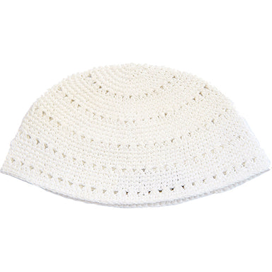 Frik Kippah 22 cm- White with Holes
