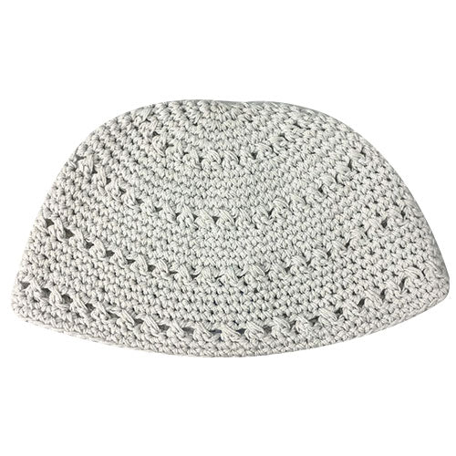 Frik Kippah 24 cm- White with Holes