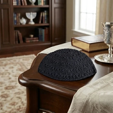 Frik Kippah 24 cm- Black with Holes