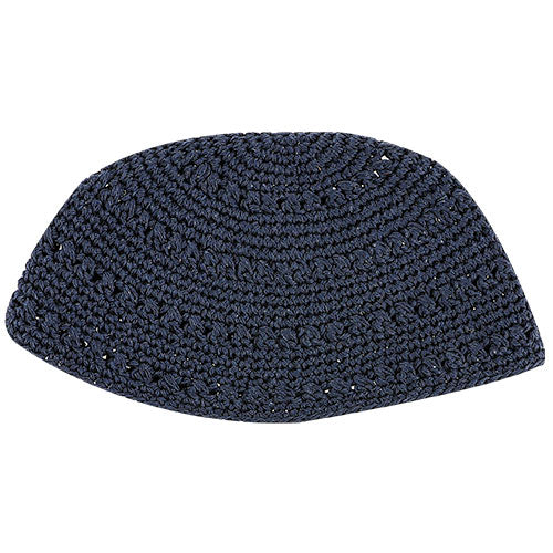Frik Kippah 24 cm- Blue with Holes - Dark Blue