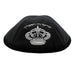 Ultra Suede Kippah 19 cm, with Pin Spot - Black