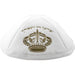 Ultra Suede Kippah 19 cm- with Pin Spot- White