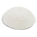 Knitted D.m.c Kippah 18 cm - White with Silver Rim