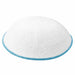Knitted D.m.c Kippah 20cm - Sheer Black with Light Blue Rim