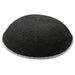Knitted D.m.c Kippah 20 cm - Black with Gray Rim