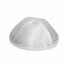Satin Kippah 17 cm- White with Ornate Design
