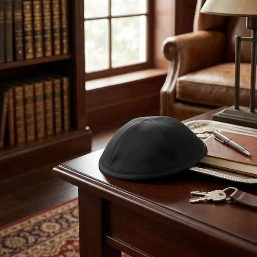 Fabric Kippah Size 3- Black
