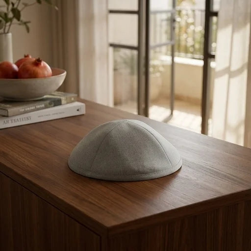 Fabric Kippah "Artman" 18 cm- Gray