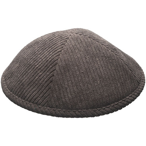 Corduroy Kippah "Artman" 19 cm- Gray