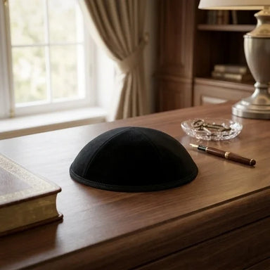 Corduroy Kippah "Artman" 16 cm- Dark Blue