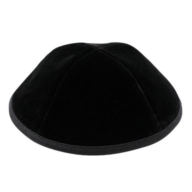 Black Velvet Kippah 22 cm- 4 Parts with Rim