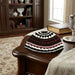 Frik Kippah 21 cm- Bordeaux-black-white Striped Design - Maroon