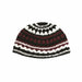 Frik Kippah 21 cm- Bordeaux-black-white Striped Design - Maroon