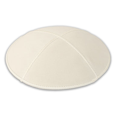 Leather Kippah 15 cm- Light Gray