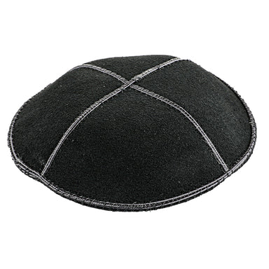 Suede Kippah 14 cm- Gray - Dark Gray