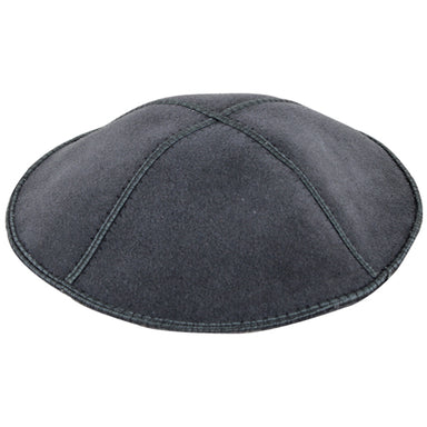 Suede Kippah 16 cm- Dark Gray