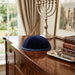 Blue Velvet Kippah Size 4- 4 Parts with Rim