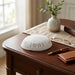 Knitted Kippah 16 cm- White with Gold "Nachman" Embroidery