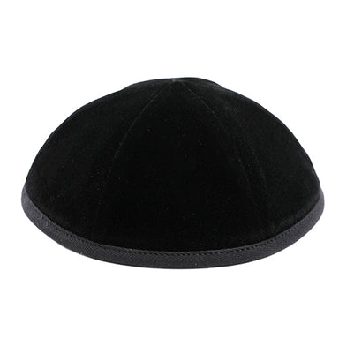Black Velvet Kippah Art-men Size 2- 6 Parts with Rim
