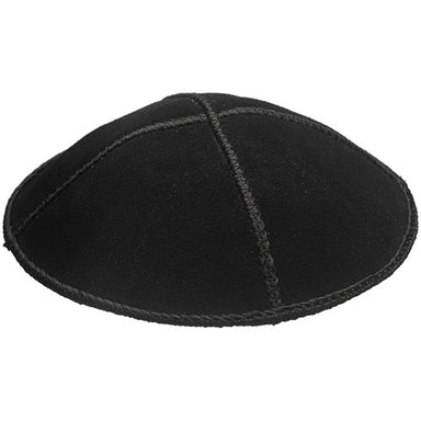 Leather Kippah "Art-men" 16 cm- Black