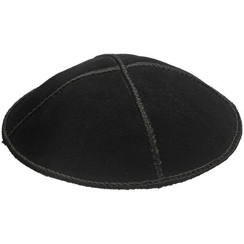 Leather Kippah "Art-men" 16 cm- Black