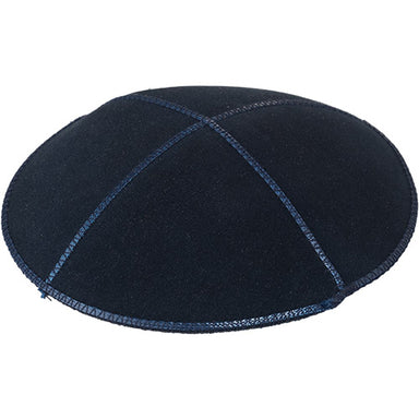 Leather Kippah "Artman" 14 cm- Blue
