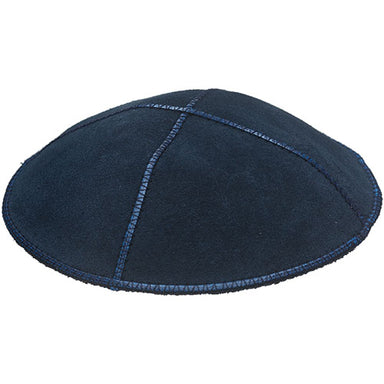 Leather Kippah "Artman" 16 cm- Blue