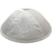 Velvet Kippah with Embroidery Size 4- Light Gray