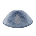 Velvet Kippah with Embroidery Size 4- Blue