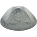 Velvet Kippah with Embroidery Size 4- Gray