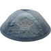 Velvet Kippah with Embroidery Size 4- Blue