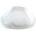 Satin Kippah Deluxe 20cm- with Pin Spot- White