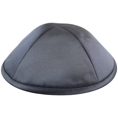 Satin Kippah Deluxe 20cm- with Pin Spot- Gray