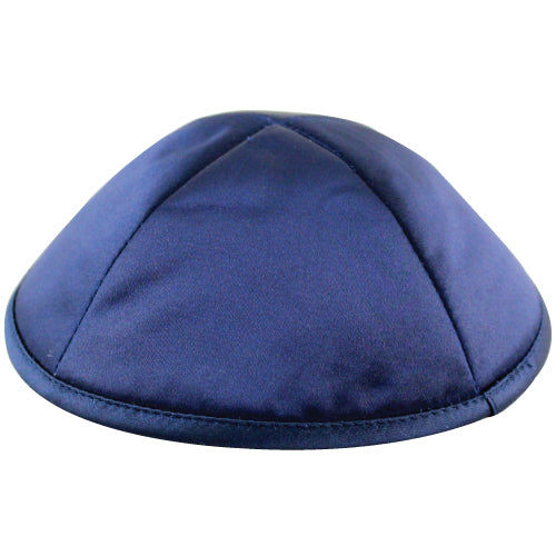 Satin Kippah Deluxe 20cm- with Pin Spot- Blue